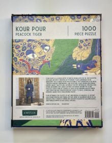 Puzzle box of Peacock Tiger: 1000 piece puzzle. Published by Kinstler.