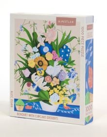 Puzzle box of Bouquet with Cupcake (dessert): 1000 piece puzzle. Published by Kinstler.