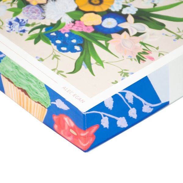 Puzzle box of Bouquet with Cupcake (dessert): 1000 piece puzzle. Published by Kinstler.