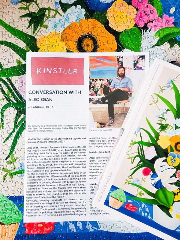 Puzzle box of Bouquet with Cupcake (dessert): 1000 piece puzzle. Published by Kinstler.