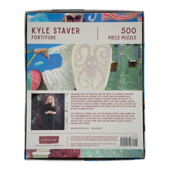 Puzzle box of Fortitude: 500 piece puzzle; featuring an artwork of a person riding a horse. Published by Kinstler.