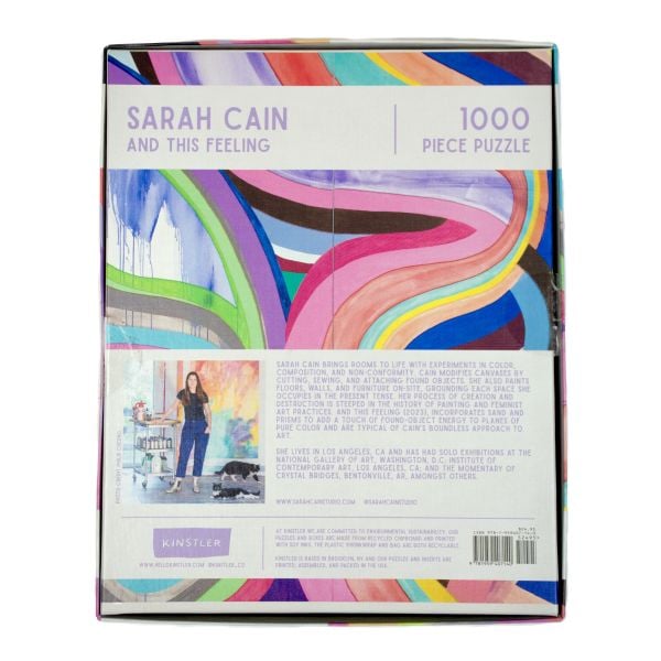 Box of and this feeling: 1000 piece puzzle; featuring a brightly-colored artwork. Published by Kinstler.