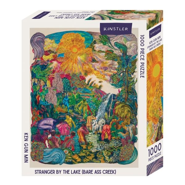Puzzle box of Strangers By The Lake (Bare Ass Creek): 1000 piece puzzle. Published by Kinstler.