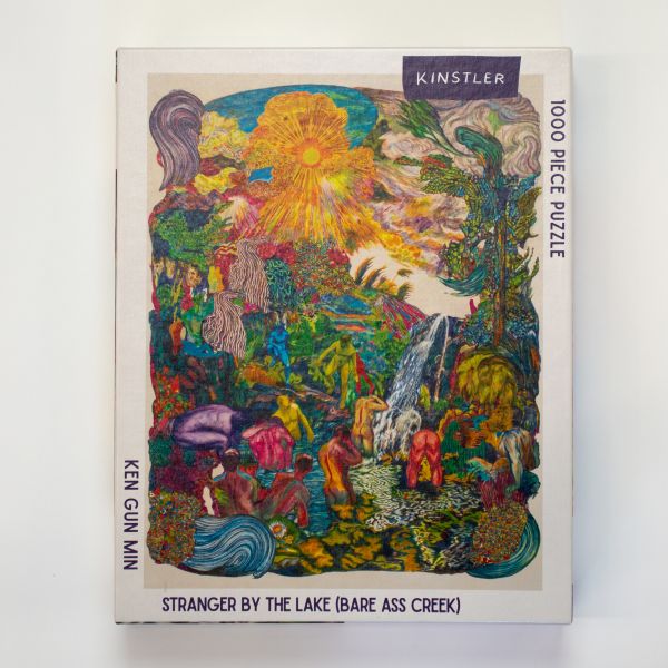 Puzzle box of Strangers By The Lake (Bare Ass Creek): 1000 piece puzzle. Published by Kinstler.