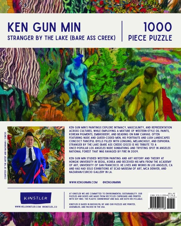 Puzzle box of Strangers By The Lake (Bare Ass Creek): 1000 piece puzzle. Published by Kinstler.