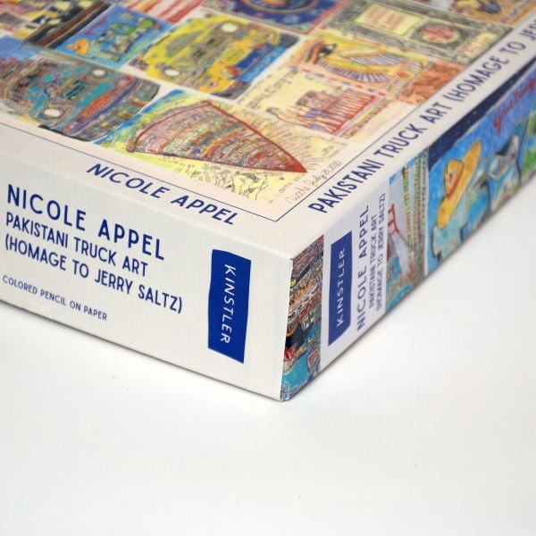 Puzzle box of Pakistani Truck Art (Homage to Jerry Saltz): 1000 piece puzzle. Published by Kinstler.