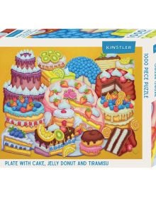 Plate with Cake, Jelly Donut and Tiramisu