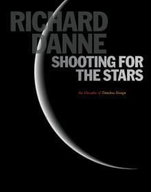 Book cover of Shooting for the Stars: Six Decades. Timeless Design, with an eclipse. Published by ORO Editions.