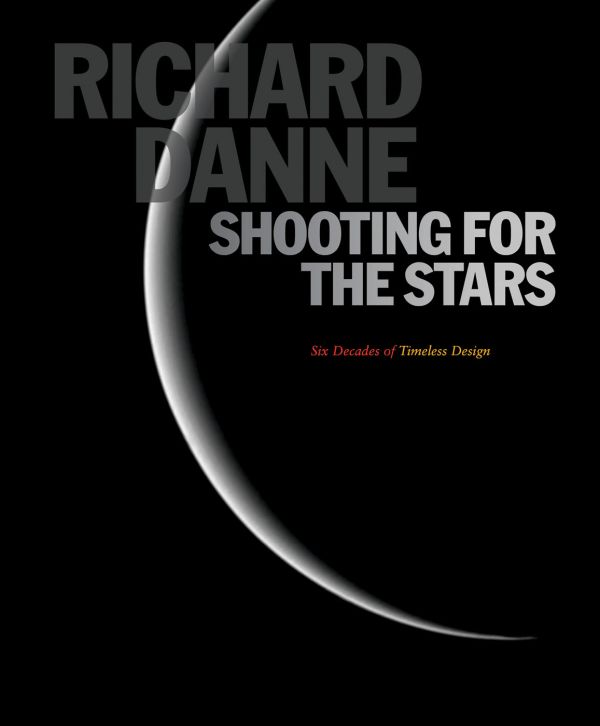 Book cover of Shooting for the Stars: Six Decades. Timeless Design, with an eclipse. Published by ORO Editions.