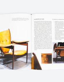 Book cover of Lost Danish Treasure, with a watercolour of Finn Juhl’s iconic Chieftain Chair. Published by ORO Editions.