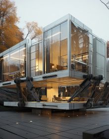 Book cover of AI Sapien: Variations on Architecture and the Future, with an AI generated futuristic glass cube building. Published by ORO Editions.