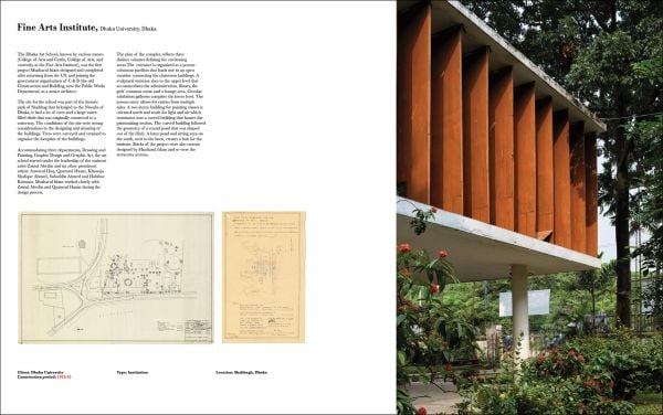 Book cover of Muzharul Islam, An Architect of Tomorrow: Architecture and Nation-Building in Bangladesh, featuring the interior of a modern building. Published by ORO Editions.