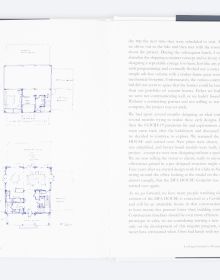 Book cover of Looking Forward to Monday Morning: A Residential Architect's Compendium, with a sketch of house. Published by ORO Editions.