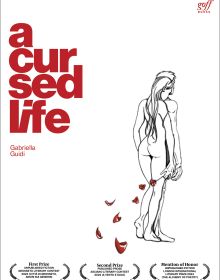 Book cover of A Cursed Life, with a male and female silhouette walking away from the view. Published by ORO Editions.