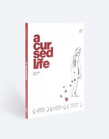 Book cover of A Cursed Life, with a male and female silhouette walking away from the view. Published by ORO Editions.
