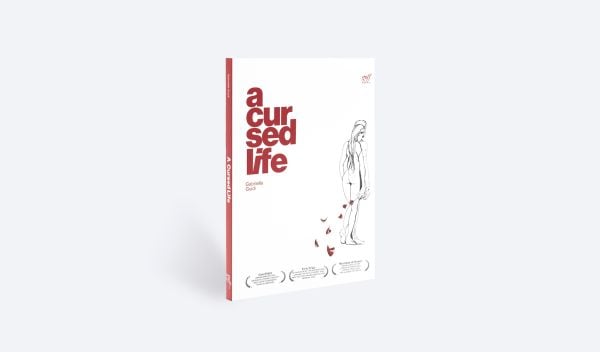 Book cover of A Cursed Life, with a male and female silhouette walking away from the view. Published by ORO Editions.