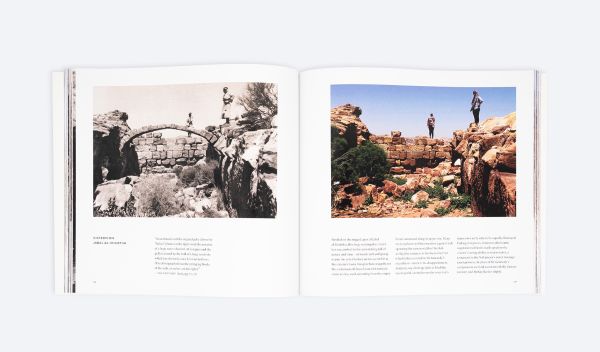 Book cover of Petra Rephotographed: A Century of Change in the Rose Red City, featuring a temple. Published by ORO Editions.