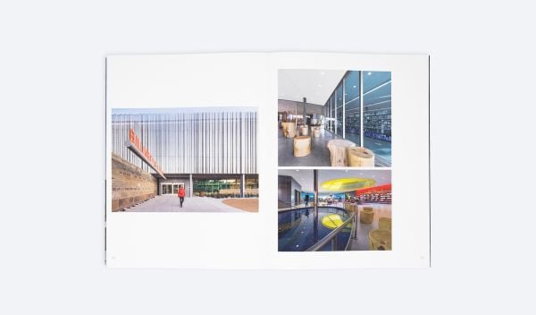 Book cover of The Architecture of Will Bruder; featuring the exterior of a modern building. Published by ORO Editions.