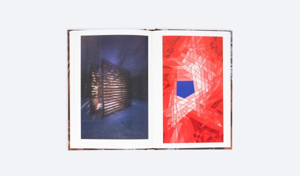 Book cover of Ispace: A Journey Into Emotions; featuring a wooden structure. Published by ORO Editions.