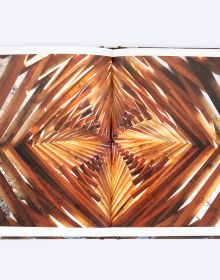 Book cover of Ispace: A Journey Into Emotions; featuring a wooden structure. Published by ORO Editions.