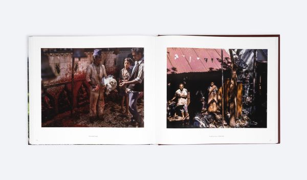 Book cover of Lost Nepal: A Photographic Memoir; featuring a figure standing in front of a hut with thatched roof, and misty mountains behind. Published by ORO Editions.