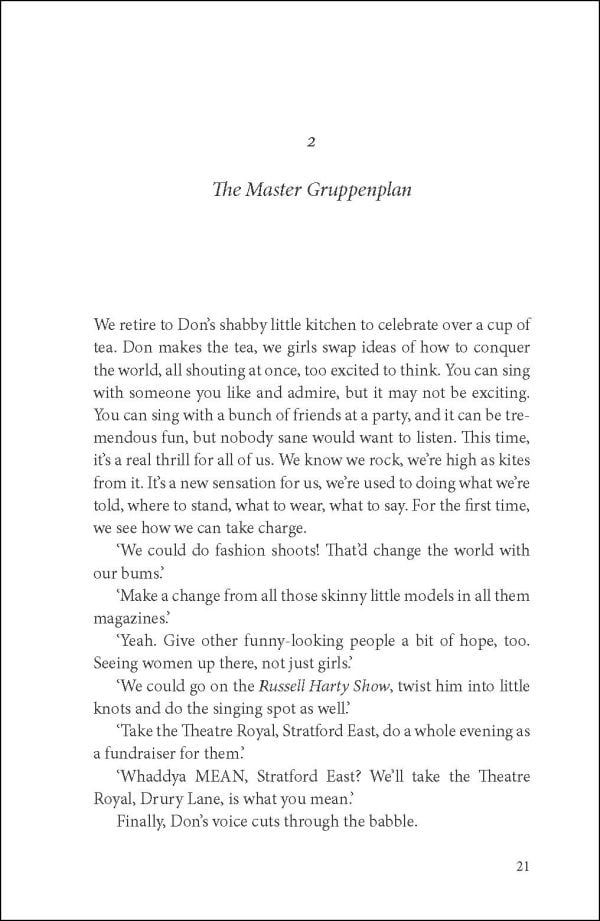 Book cover of The Real Rock Follies, The Great Girl Band Rip-Off of 1976, with Annabel Leventon, Gaye Brown and Diane Langton wearing silver dresses and platform shoes. Published by Pallas Athene.