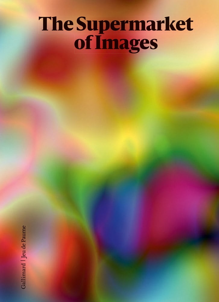 Blurred bright multicoloured cover, The Supermarket of Images in black font to top edge