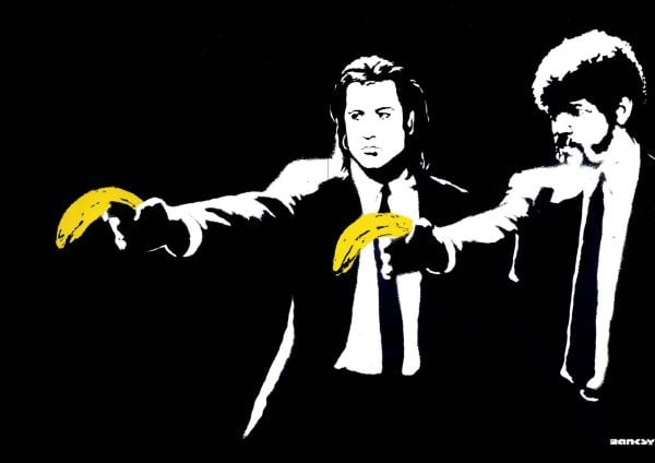 Book cover of Banksy Museum, Complete Catalogue, featuring a black street art image on wall of girl letting go of red heart-shaped balloon. Published by Albin Michel.