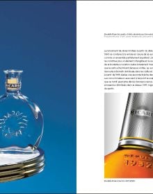 Book cover of Ricard: 90 Years of Iconic Objects; featuring a glass vessel, a ceramic jug, and ceramic ash tray. Published by Albin Michel.