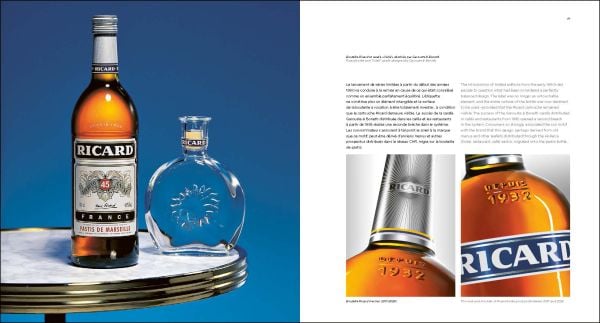 Book cover of Ricard: 90 Years of Iconic Objects; featuring a glass vessel, a ceramic jug, and ceramic ash tray. Published by Albin Michel.