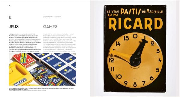 Book cover of Ricard: 90 Years of Iconic Objects; featuring a glass vessel, a ceramic jug, and ceramic ash tray. Published by Albin Michel.