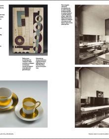 Geometric shapes and patterns in cream, black, beige and red, on cover of 'Pierre Legrain', by Editions Norma.