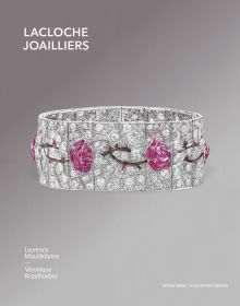 Lacloche frères diamond-encrusted bangle with rose stones, on cover of 'Lacloche Joaillers', by Editions Norma.