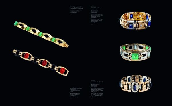 Lacloche frères diamond-encrusted bangle with rose stones, on cover of 'Lacloche Joaillers', by Editions Norma.