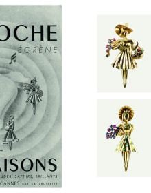 Lacloche frères diamond-encrusted bangle with rose stones, on cover of 'Lacloche Joaillers', by Editions Norma.