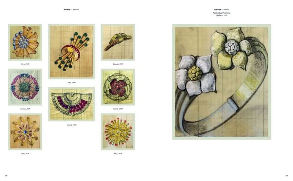 Lacloche frères diamond-encrusted bangle with rose stones, on cover of 'Lacloche Joaillers', by Editions Norma.