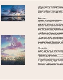 Small child facing sea waves crashing into low wall on pale blue cover, of 'Fadia Ahmad. Beyrouth | Beirut', by Editions Norma.