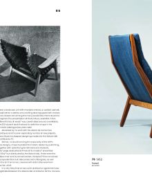 Black silhouette of tall adjustable lamp, on grey cover of 'Pierre Guariche', by Editions Norma.