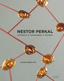 Book cover of Nestor Perkal, with an amber atom-like sculpture. Published by Editions Norma.