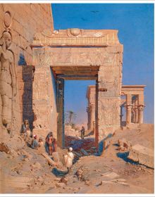 Black male dressed in pink robe, with blue mosaic tiles behind, on cover of 'Oriental Dreams', by Editions Norma.