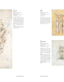 Book cover of Jean Fautrier, Critical Catalogue of Paintings, with an abstract painting in dark blue, beige and brown. Published by Editions Norma.