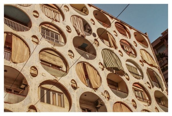 Bright blue and orange cover of 'Modernist Beirut', by Editions Norma.