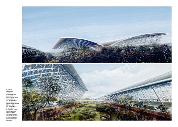 Book cover of Paul Andreu, with a large building with road underneath. Published by Editions Norma.