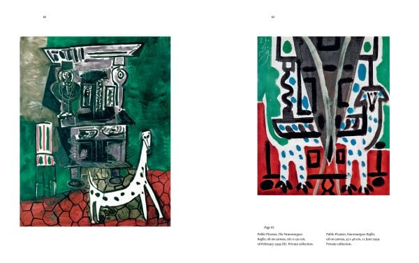 Book cover of Picasso and his Dogs: Amigos Forever, with a painting of a black and white spotted dog. Published by Editions Norma.