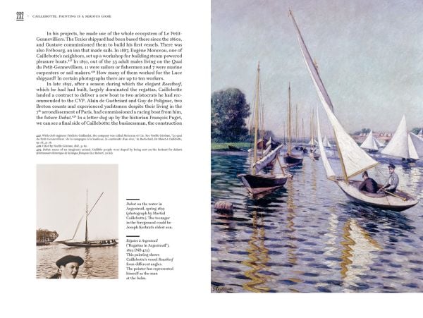 Book cover of Caillebotte: Painting is a Serious Game, with detail of painting titled Paris Street. Rainy Day, 1887, with figures holding umbrellas. Published by Editions Norma.