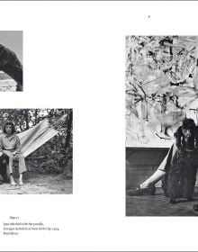 Book cover of Joan Mitchell and Her Dogs; featuring the artist with a poodle. Published by Editions Norma.