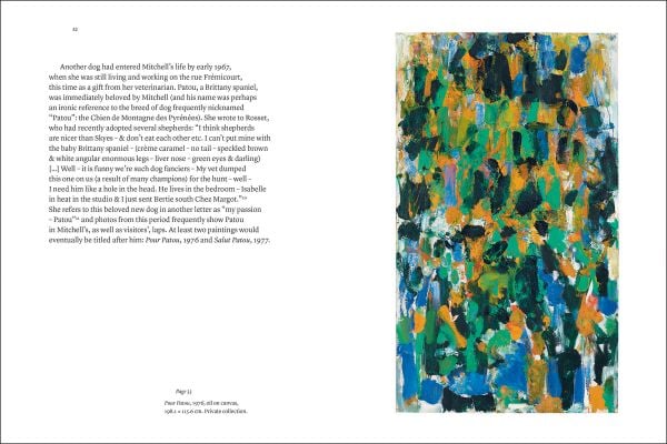 Book cover of Joan Mitchell and Her Dogs; featuring the artist with a poodle. Published by Editions Norma.