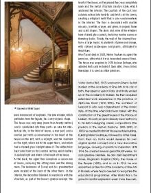 Art Nouveau school building, mural on La Maison Cauchie below, on cover of 'Brussels Art Nouveau, Walks in the Center', by Lannoo Publishers.