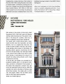 Art Nouveau school building, mural on La Maison Cauchie below, on cover of 'Brussels Art Nouveau, Walks in the Center', by Lannoo Publishers.
