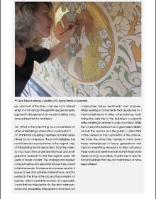 Art Nouveau school building, mural on La Maison Cauchie below, on cover of 'Brussels Art Nouveau, Walks in the Center', by Lannoo Publishers.